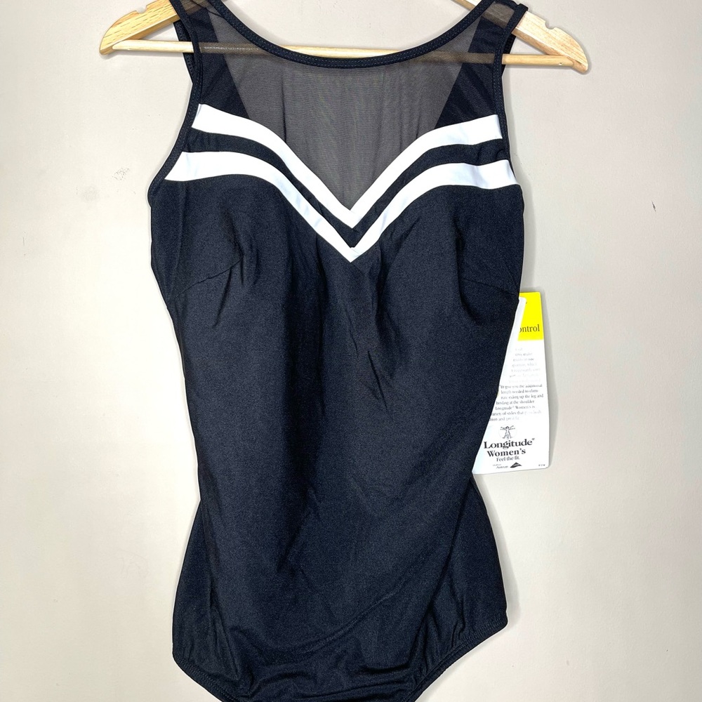 Lands' End Black and White Swimsuit